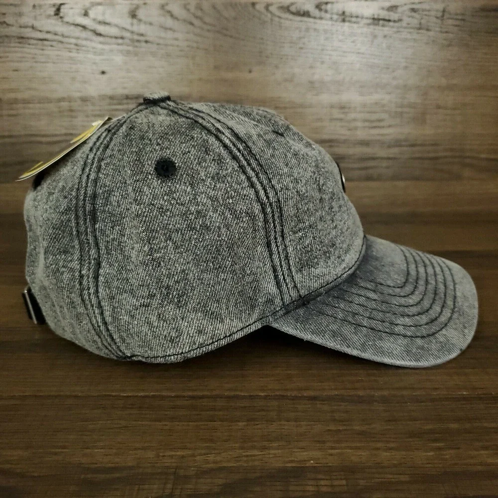 Batman DC Comics Dad Hat Cap Pin Logo Black‎ Acid Wash Denim Strapback NWT
